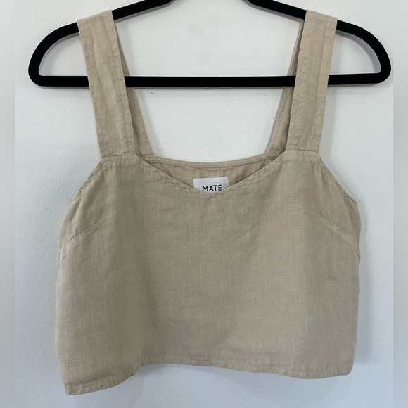 MATE THE LABEL Linen Crop Top | Natural Linen Sustainable Size S - Picture 4 of 7